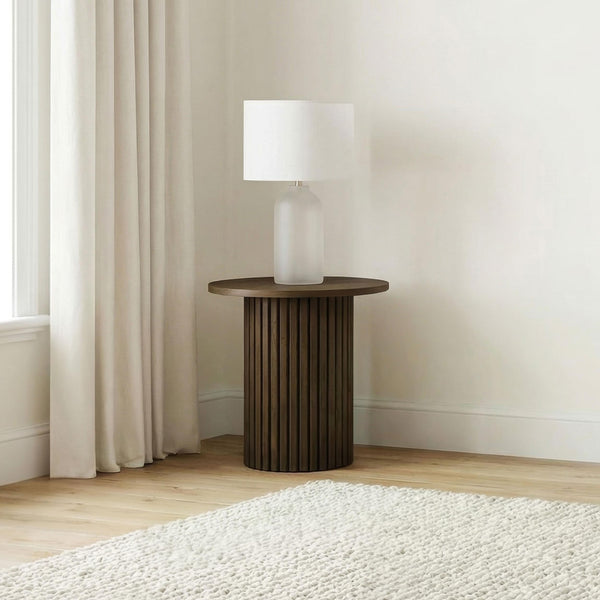 Hamlyn Side Table fluted pedestal base detail