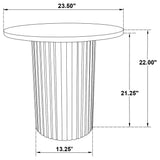 Top view of Hamlyn round side table with square edge