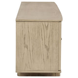 Plastic glide leg support on Kailani TV stand
