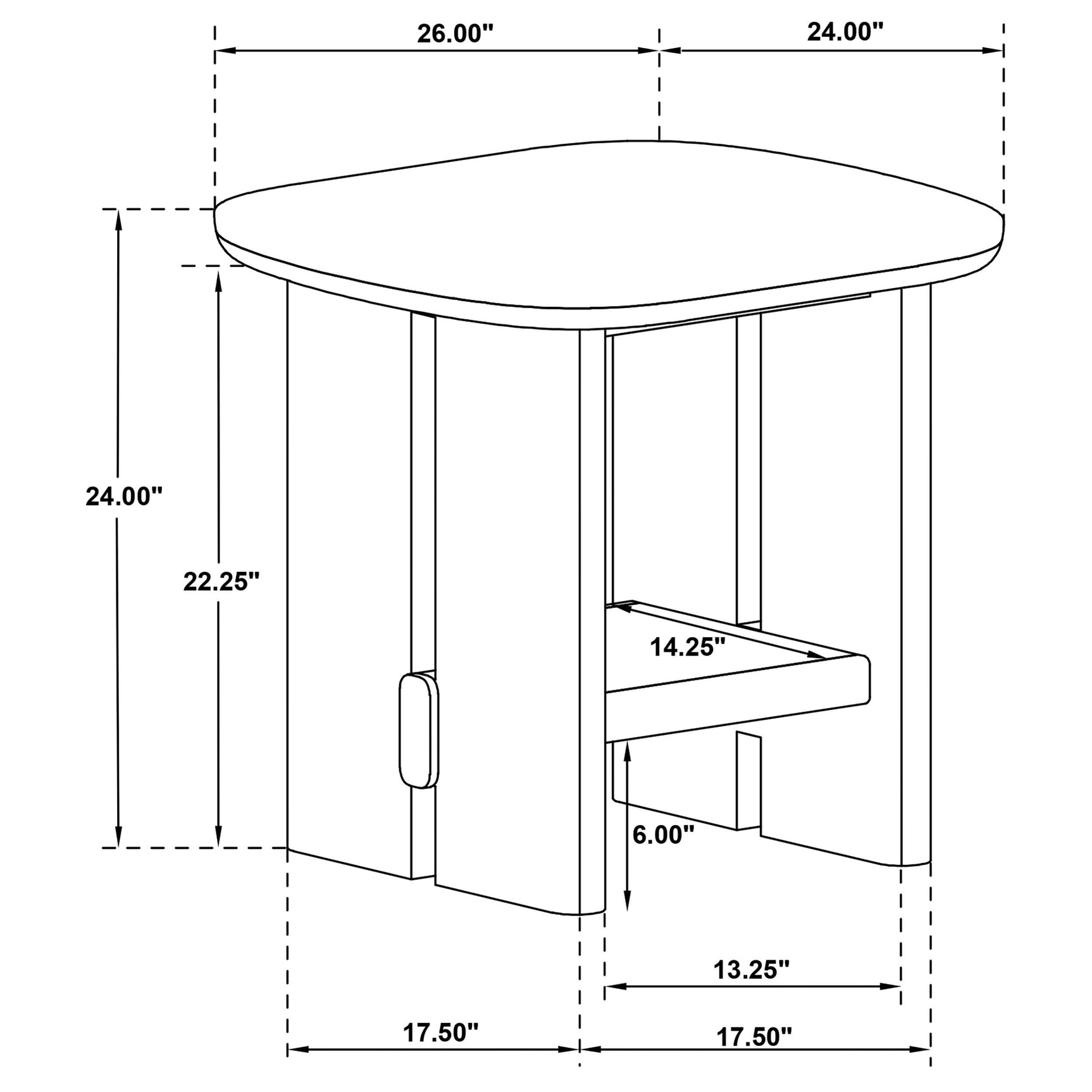 Tables assembled with labeled parts
