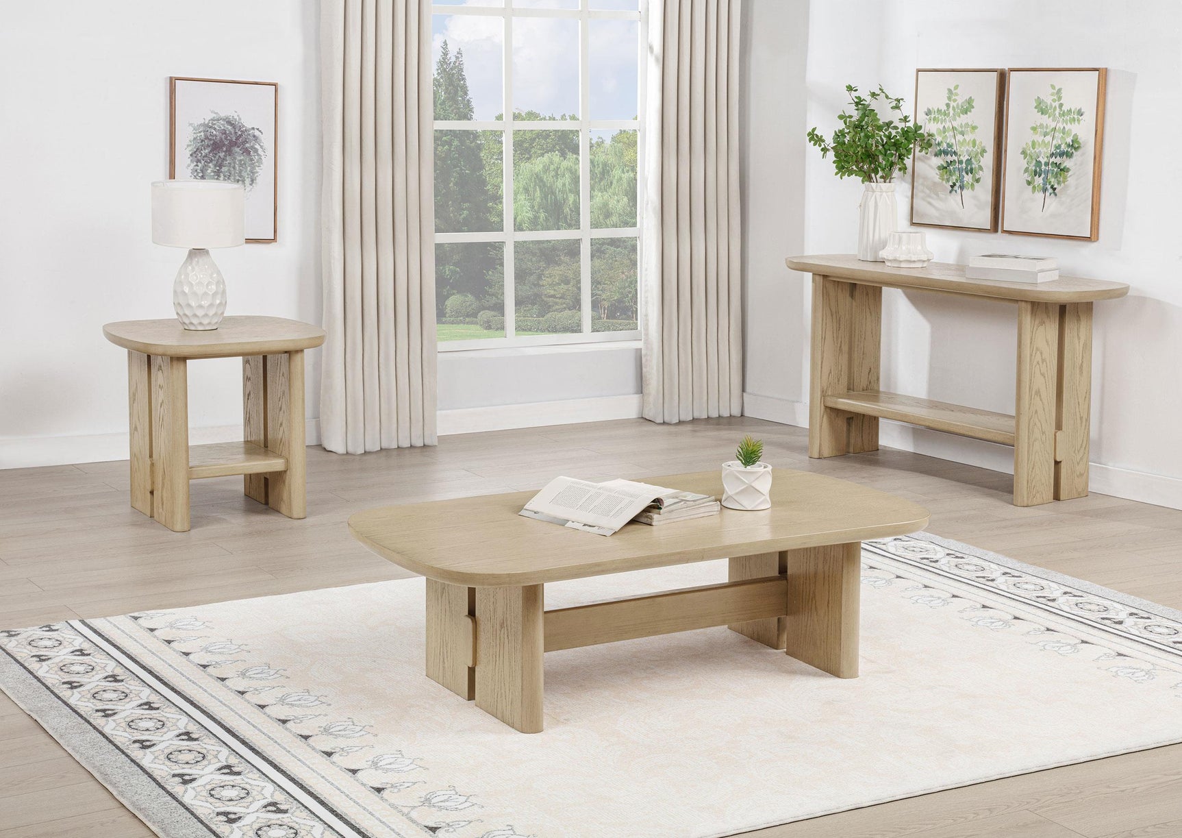 Kailani Coastal Coffee Table overview in room setting