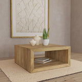 Benton Square Coffee Table solid mango wood natural finish side view