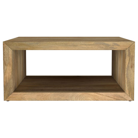 Close-up of mango wood grain on Benton Square Coffee Table