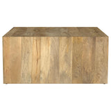 Top view of Benton Square Coffee Table solid mango wood