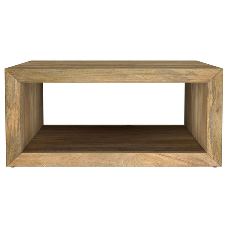 Detail of plastic glides under Benton Square Coffee Table