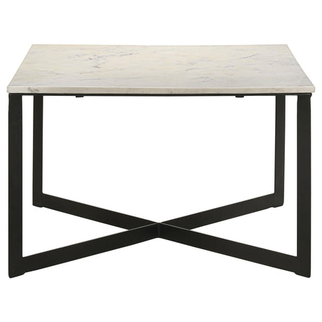 Detail of Tobin metal frame with crisscross design