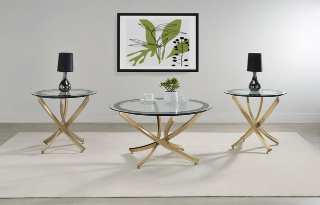 Top view of Brooke coffee table showing tempered glass and black frame