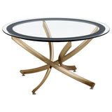 Close-up of metal base detail on Brooke coffee table set