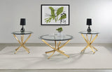 Brooke coffee table top angled view with black framed glass surface