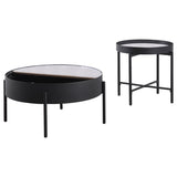 Detailed view of tempered reeded glass top on end table
