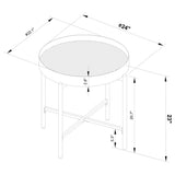 Ozella 2-piece round coffee and end table set in sandy black, front view