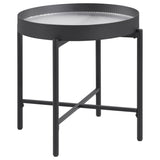 Sliding wood top being opened on coffee table