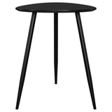 Close-up of black finish on mango wood end table