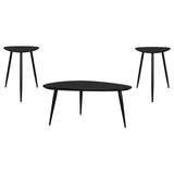 Odessa coffee table top view showing triangular design and rounded corners