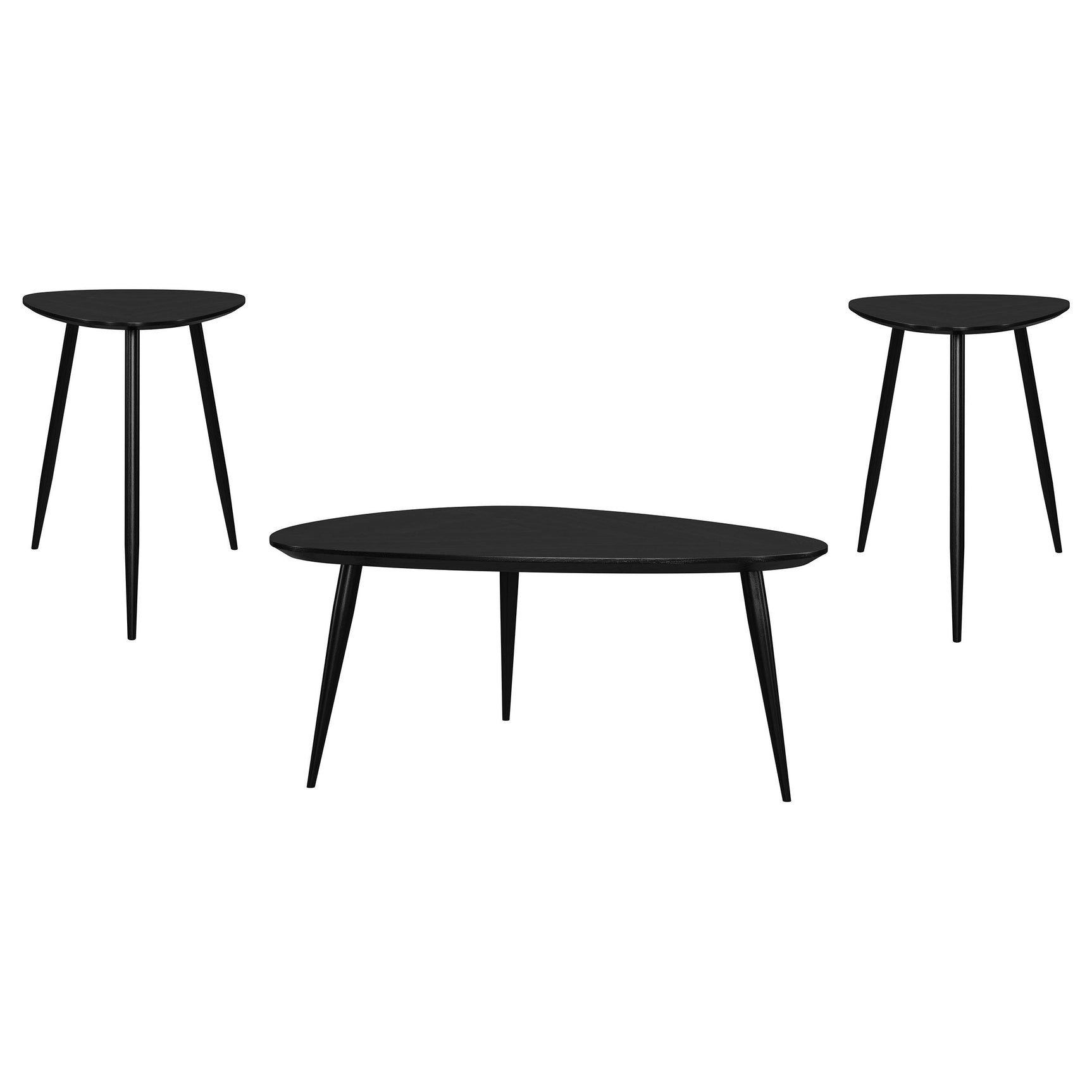 Odessa coffee table top view showing triangular design and rounded corners