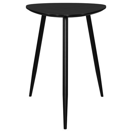 Odessa end table with triangular black mango wood top
