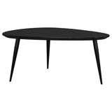 Odessa 3-piece black mango wood and iron triangular coffee and end table set