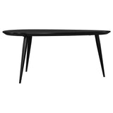 Odessa 3-piece black mango wood and iron triangular coffee and end table set