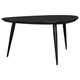 Odessa Triangular Mango Wood Coffee Table Black, front angle view