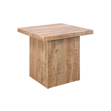 Devar Square Mango Wood End Table angled view
