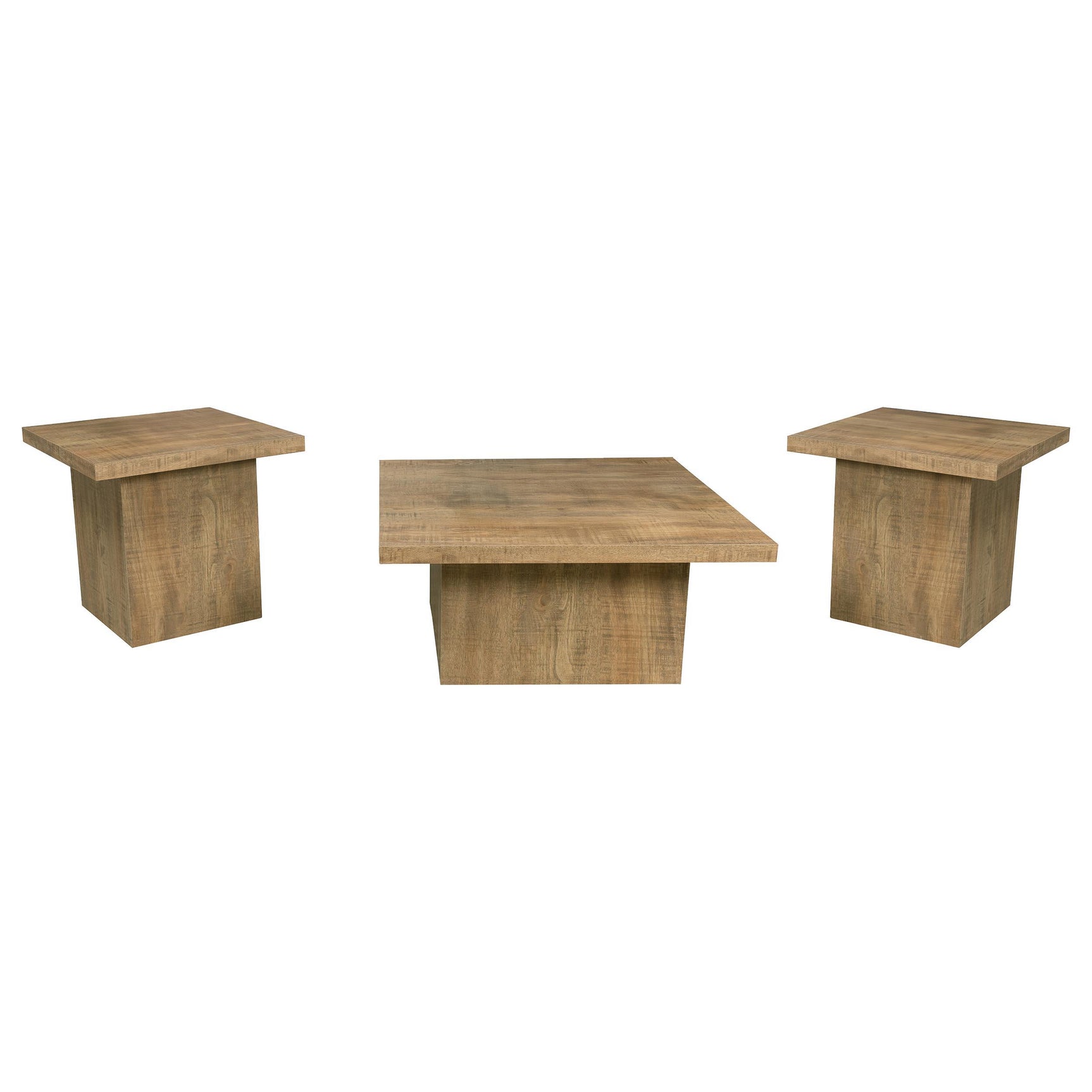 Devar coffee table square shape top and block base