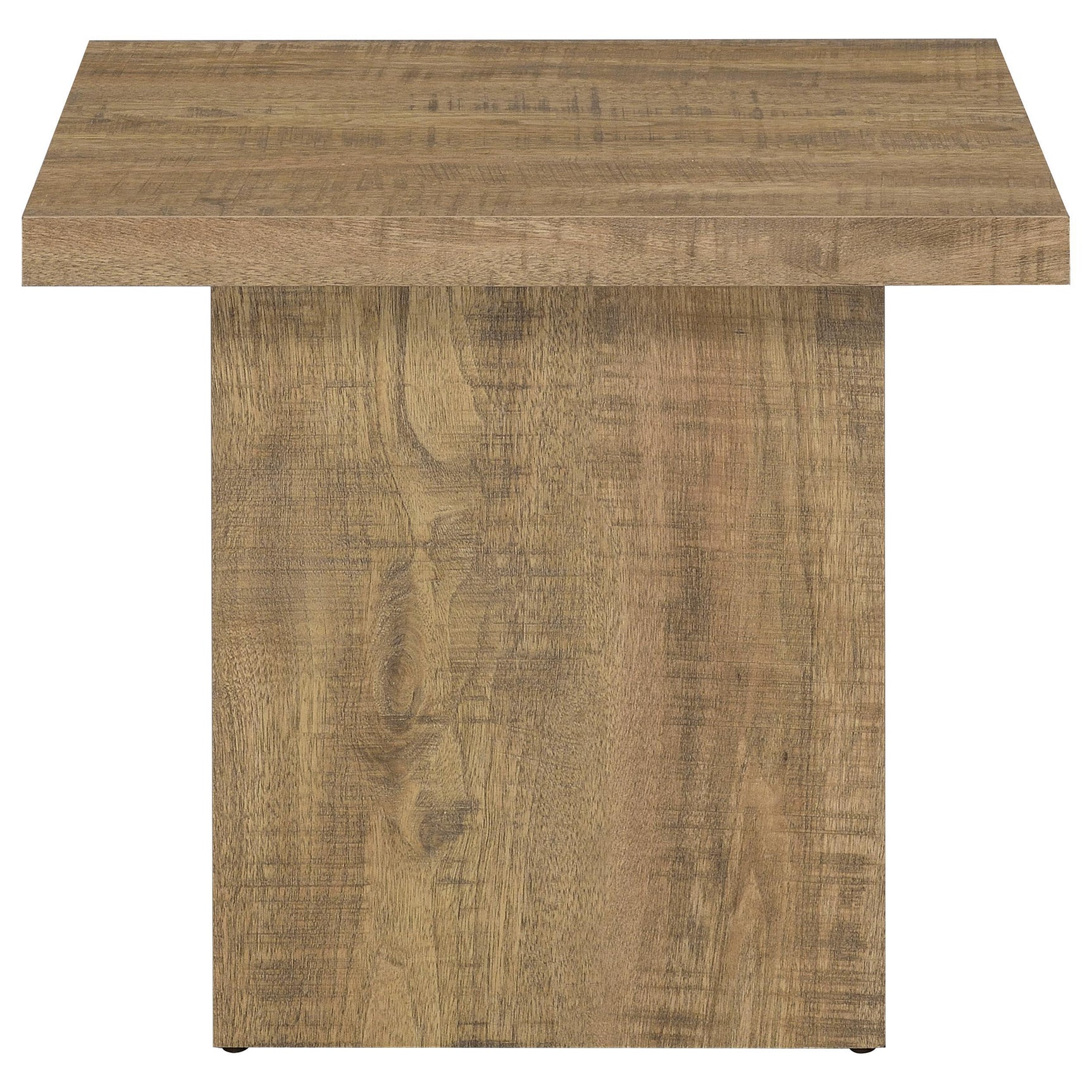Close-up of Devar table mango finish wood grain
