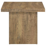 Side view of Devar coffee table with block base