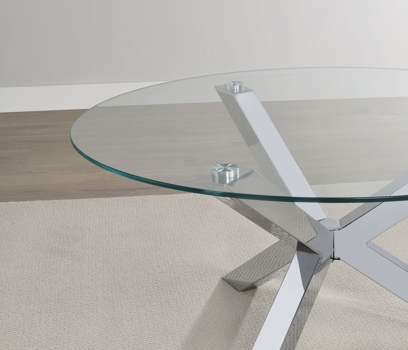 Kenzie side table tempered glass top with chrome base