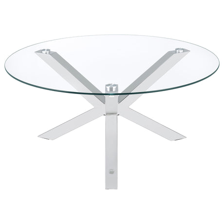 Kenzie coffee table showing leg design and tempered glass top