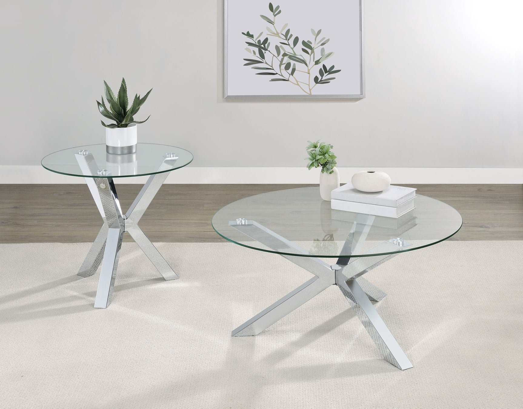 Kenzie coffee table viewed at low angle highlighting design
