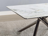 Carvell Coffee Table corner detail with steel base