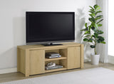 Laurelton TV stand side angle showing door and shelf