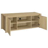 Open door revealing adjustable shelf inside