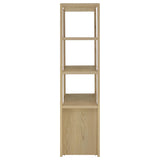 Laurelton 3-shelf tall media tower pier cabinet in light oak, front view
