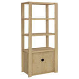 Laurelton 3-shelf tall media tower pier cabinet in light oak, front view