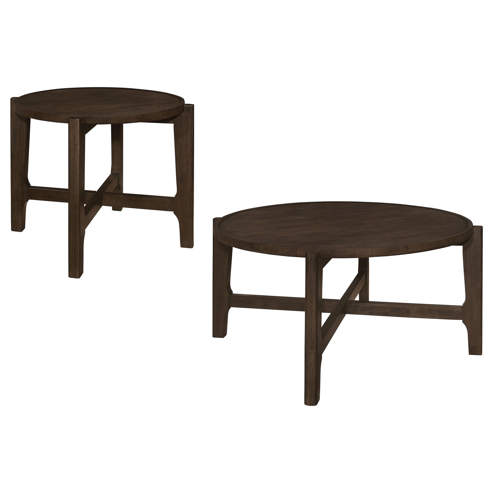 Cota coffee table solid wood dark brown with intersecting legs