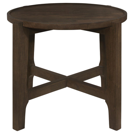 Close-up of coffee table intersecting leg design