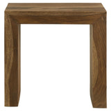 Side angle of Odilia coffee table showing U-shaped silhouette