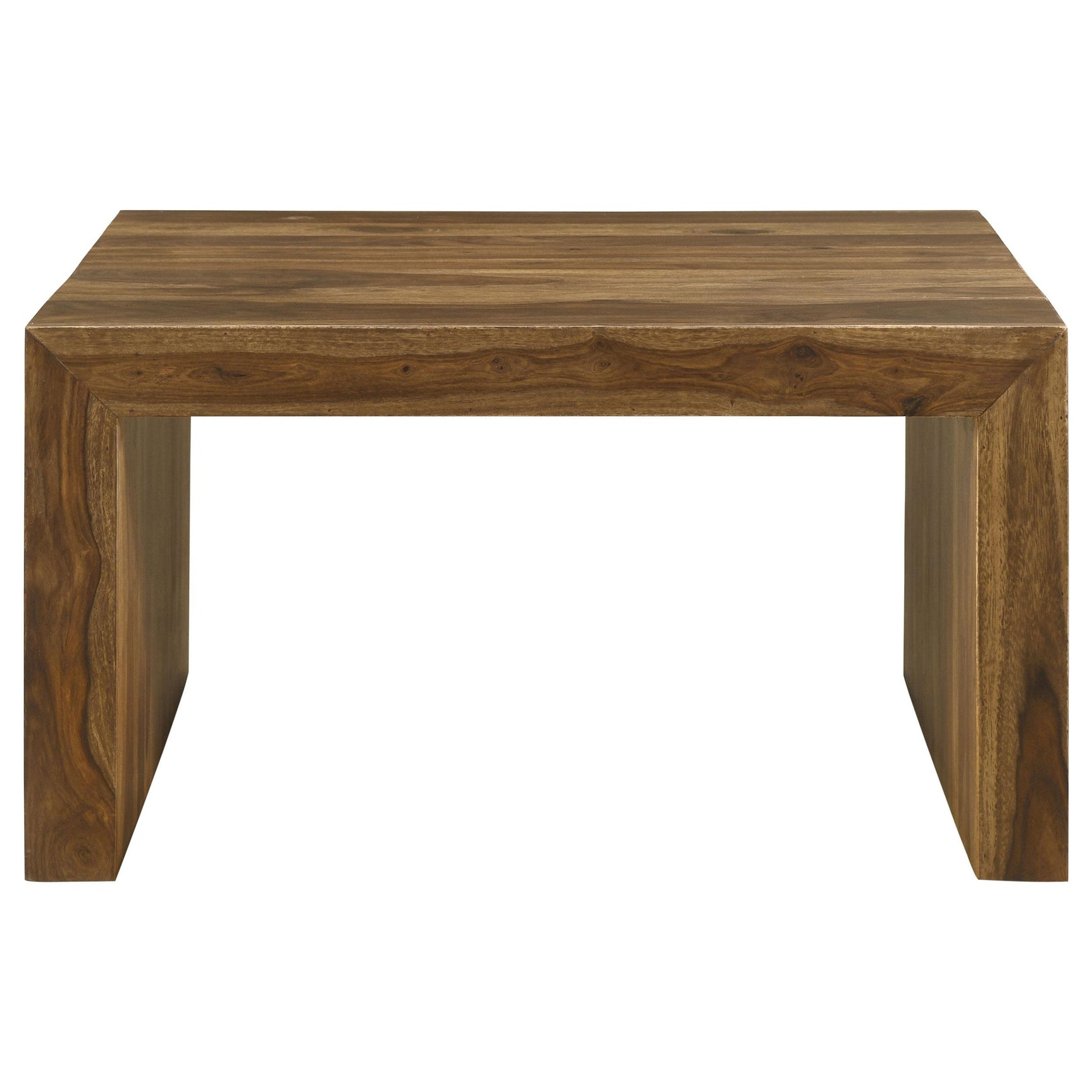 Close-up of U-shaped table design on coffee table