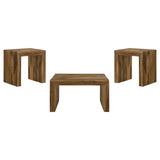 Odilia coffee table close-up showing wood grain and mitered corners