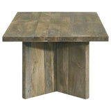 Side view of end table with visible wood grain