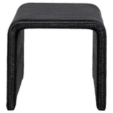 Black iron frame detail on coffee table corner