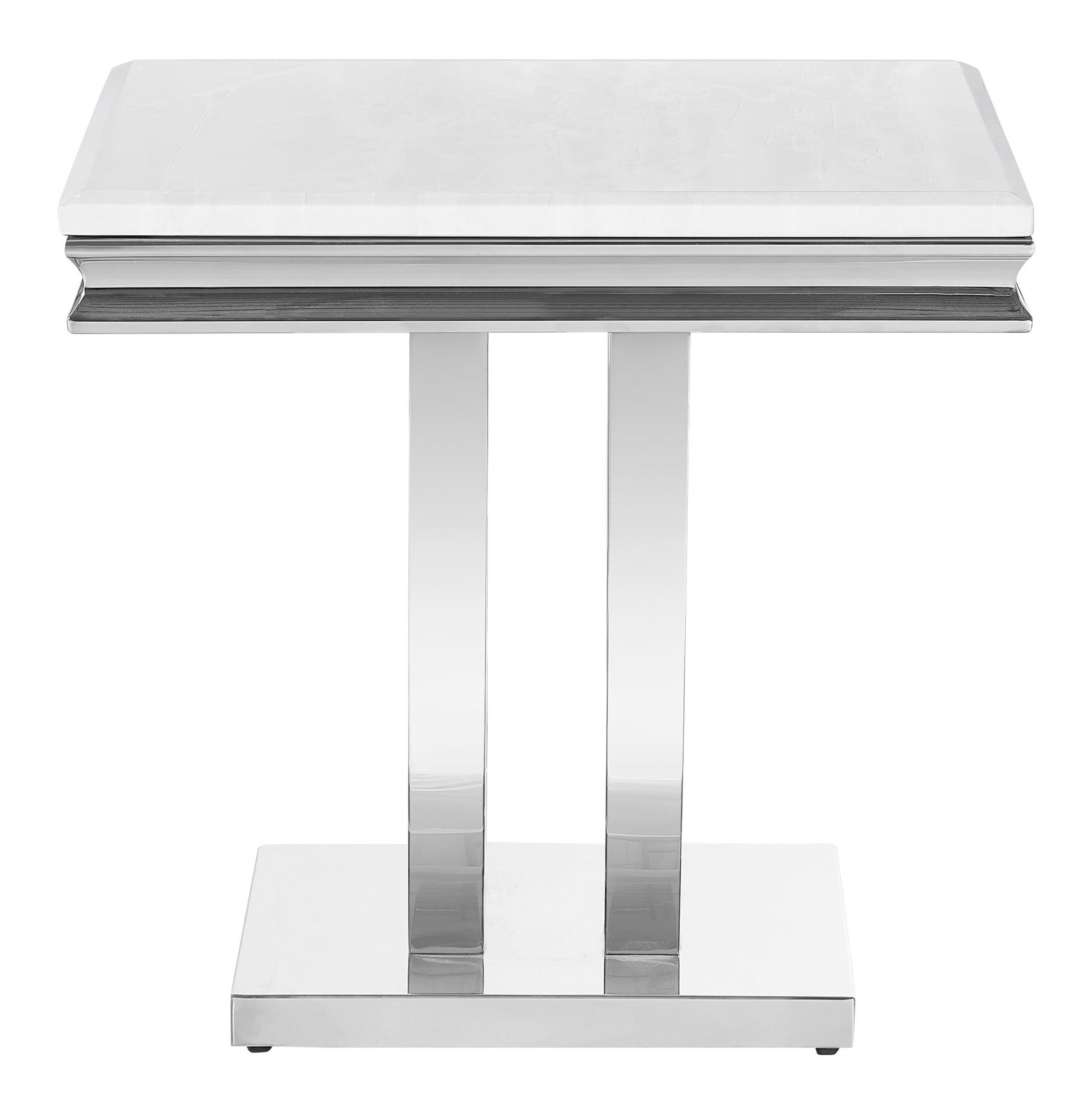Adabella U-base square end table in modern living room setting