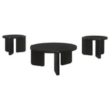 Cordova black solid wood end table with round top