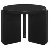 Cordova black coffee table close-up of top surface