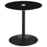 Ganso 3-piece round glass top coffee and end table set angled view