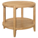 Camillo round coffee table recessed top detail