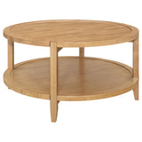 Living room setup with Camillo 3-piece round coffee and end table set