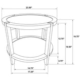 Front view of Camillo coffee and end table set in modern farmhouse style