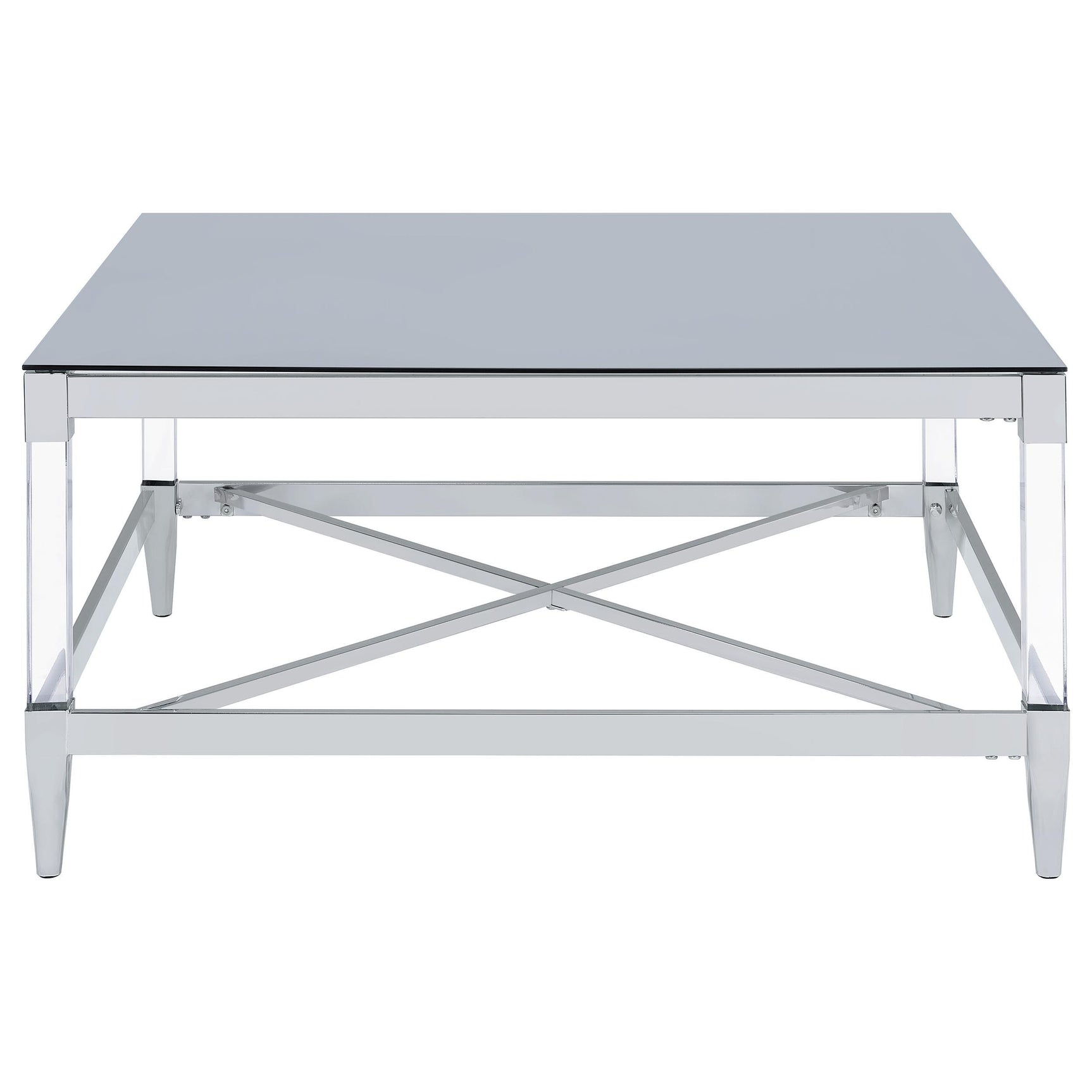 Lindley 3-piece square coffee and end table set in chrome finish